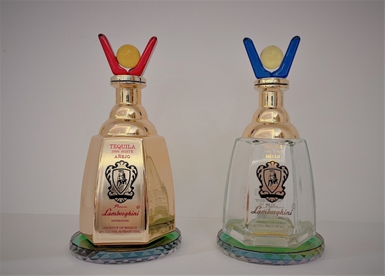 comprar O licor decorativo engarrafa/garrafa de vidro 750ml geado dourado Crystal Stopper online manufacture