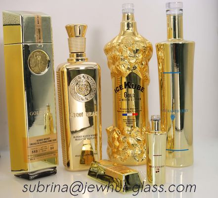 comprar Garrafas de vidro de metalização dourada de 50 ml/100 ml/ 500 ml/ 700 ml Fabricação em linha