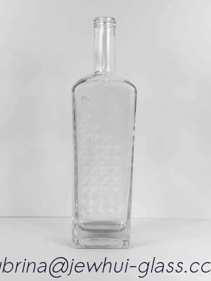 comprar 750 ml de vidro transparente de pescoço comprido retangular garrafa de licor de Michigan 21,5 mm Bar Top Neck Finish Fabricação em linha