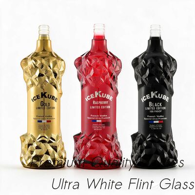 comprar Garrafa de vidro geada parcial 900g da vodca de Kube do gelo com fechamento de Guala Fabricação em linha