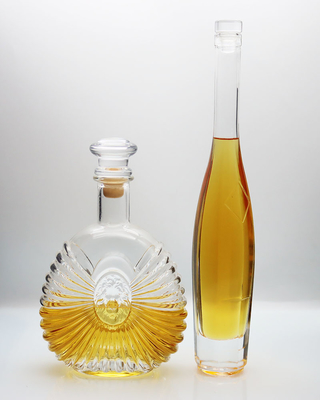 Bom preço garrafa de vidro Diamond Super Premium Printing Golden de vinho do gelo 375ml on-line