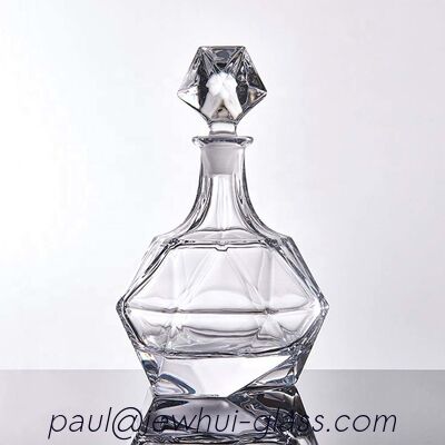 qualidade  21.5mm Liquor Decanter Bottle Barware Diamond Cut Crystal Whiskey Decanter fábrica