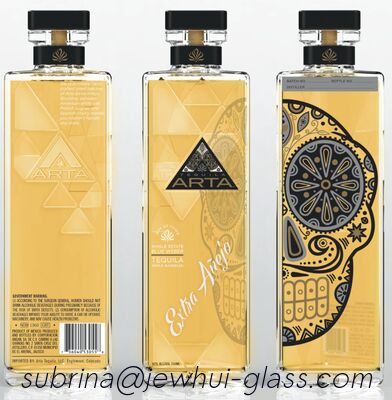 Bom preço Extra Añejo, Reposado, Tequila Prata Garrafa de Vidro, Garrafa de Vidro Super Flint com Rolhas de Vidro on-line