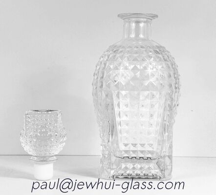 Bom preço A garrafa de vidro 750ml do conhaque de XO limpa o revestimento de galvanização dourado on-line