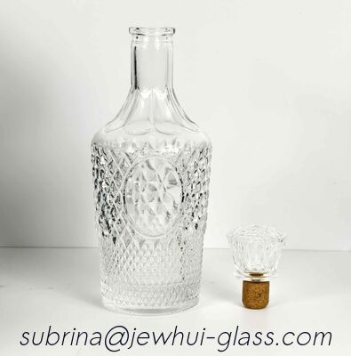 Bom preço Rolha de Vidro Cristal Garrafa de Brandy Decantador de Vidro Garrafa de Vidro Dourada Eletrodeposição on-line