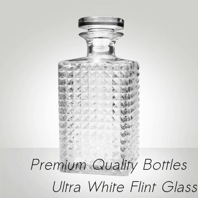 Bom preço Super Flint Diamond Cut Glass Decanter, XO, brandy, Vodka Liquor Gin Rum Tequila Whisky Brandy Spirit Garrafa de vidro com rolhas de vidro sólido on-line