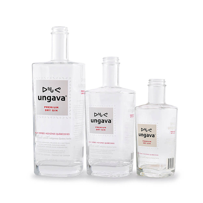 Bom preço elevação oval de Gin Bottle Square Gin Bottle 202mm do vidro de 375ml 1000ml on-line