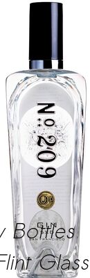 Bom preço a garrafa de vidro do espírito de 200ml 500ml 1750ml gravou a rotulação 209 Gin Glass Bottle on-line