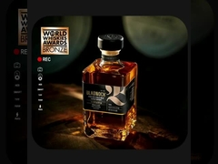 OEM Flint Glass Bottle com cor vermelha completa com a decoração da impressão da tela